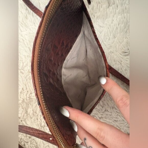 BRAHMIN MINI DUXBURY CROSSBODY-Croc-Embossed Leather Crossbody Bag - Picture 8 of 9